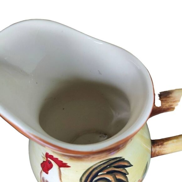Cottagecore Shabby Chic Decorative Rooster Server Platter and Pitcher - Picture 10 of 12